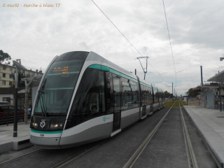 Citadis 302 du T7 pendant la marche à blanc (octobre 2013)