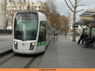 Arrivée d'un Citadis 402 du T3a à Porte de Choisy