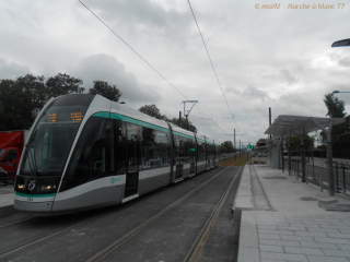 Citadis 302 du T7 pendant la marche à blanc (octobre 2013)