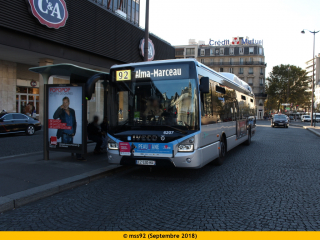 Urbanway 12 hybride n°6207 sur le 92