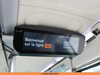 Écran d'information à bord d'un Urbanway 12 GNC