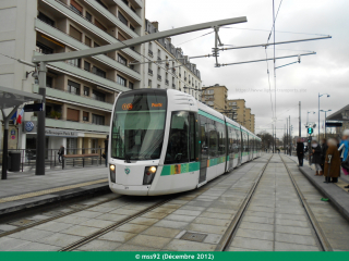 Citadis 402 du T3b arrivant à Porte de Vincennes le jour de l'inauguration