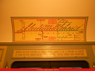 Ancien plan de la ligne de Sceaux (actuel RER B) à bord d'un Z23000