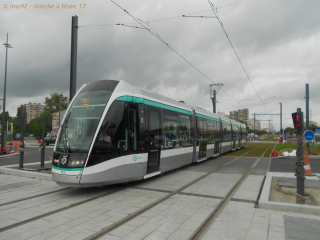 Citadis 302 du T7 pendant la marche à blanc (octobre 2013)